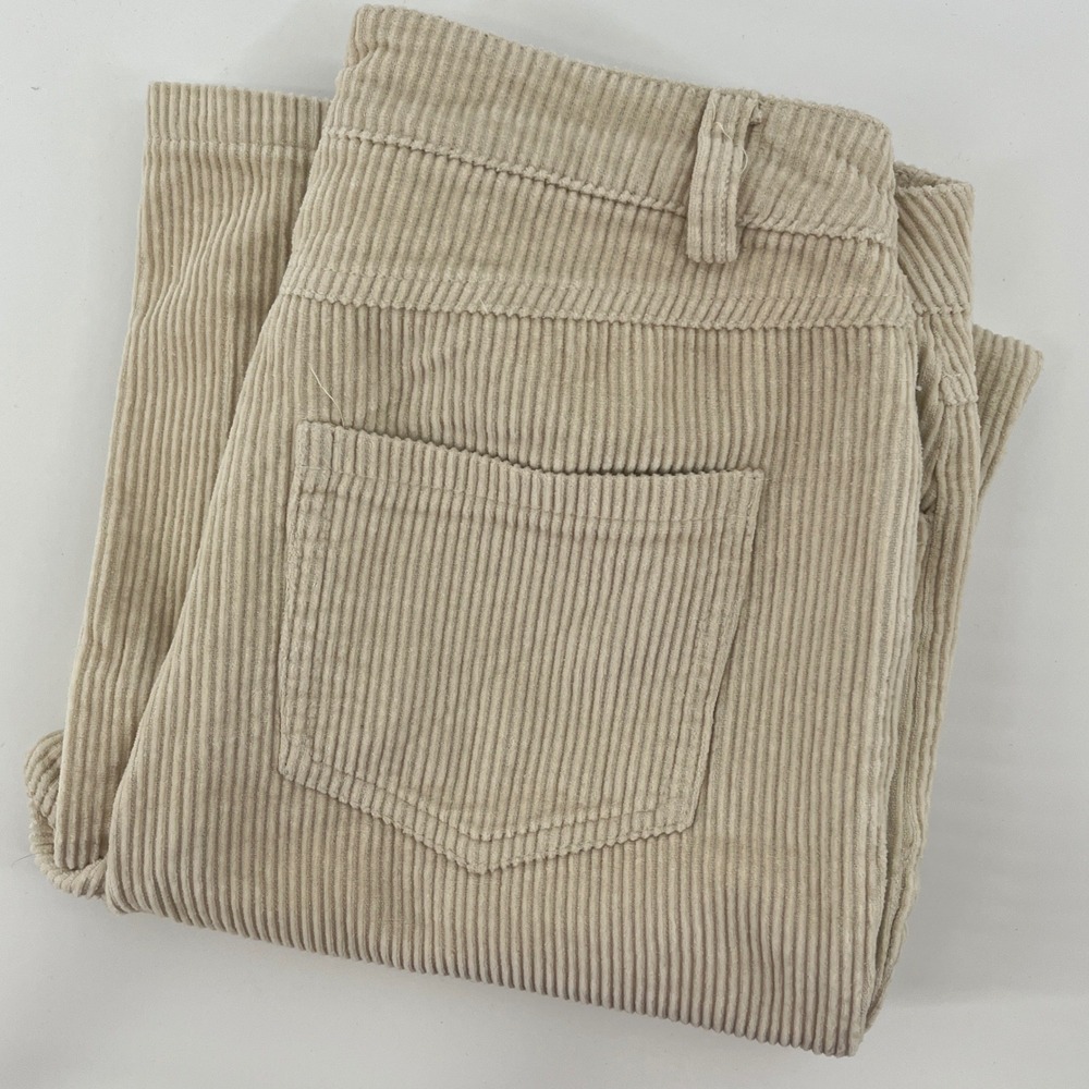 Sky & Sparrow Womens Cream Beige Corduroy Straight Leg Pants Size 26 RN108168